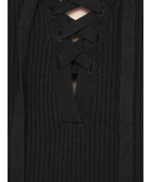 EATME（イートミー）の「レースアップカラーニットTOP（ニット/セーター・レディース・ブラック/オフホワイト/イエロー・FREE）」の21枚目の写真