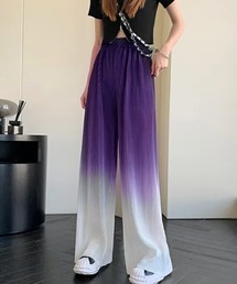 ストレートプリーツイージーワイドパンツ