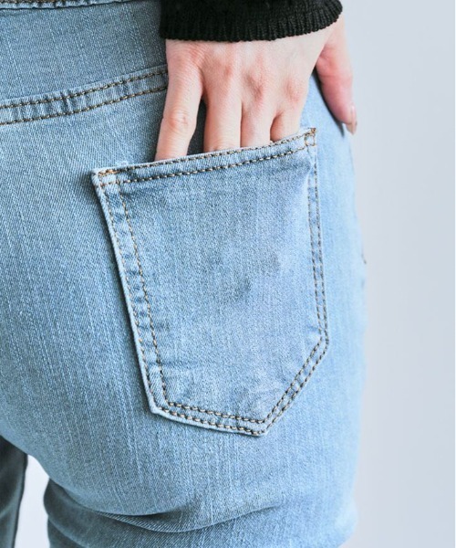 kirakiraShop(キラキラショップ)の「美脚 ストレッチ スリット フレア デニム(デニムパンツ・レディース・ライトブルー/ブラック/ブルー・S/M/L/2XL/XL)」の22枚目の写真