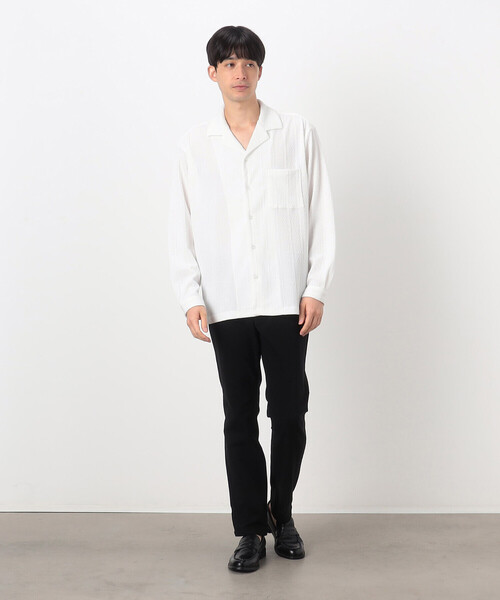 COMME CA ISM（コムサイズム）の「ケーブルジャカード オープンカラーシャツ（シャツ/ブラウス・メンズ・ブラック/ホワイト・MEDIUM/LARGE）」の17枚目の写真