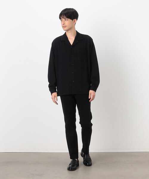 COMME CA ISM（コムサイズム）の「ケーブルジャカード オープンカラーシャツ（シャツ/ブラウス・メンズ・ブラック/ホワイト・MEDIUM/LARGE）」の15枚目の写真