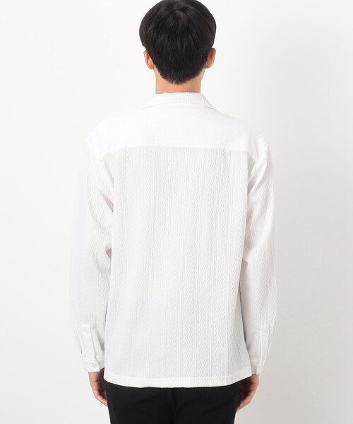 COMME CA ISM（コムサイズム）の「ケーブルジャカード オープンカラーシャツ（シャツ/ブラウス・メンズ・ブラック/ホワイト・MEDIUM/LARGE）」の11枚目の写真