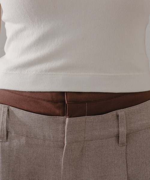 Kastane（カスタネ）の「カップ付きクロップドブラキャミ（キャミソール・レディース・ブラック/ライム/ミント/オフホワイト/グレー/オレンジ/アイボリー/ダークブラウン・FREE）」の14枚目の写真