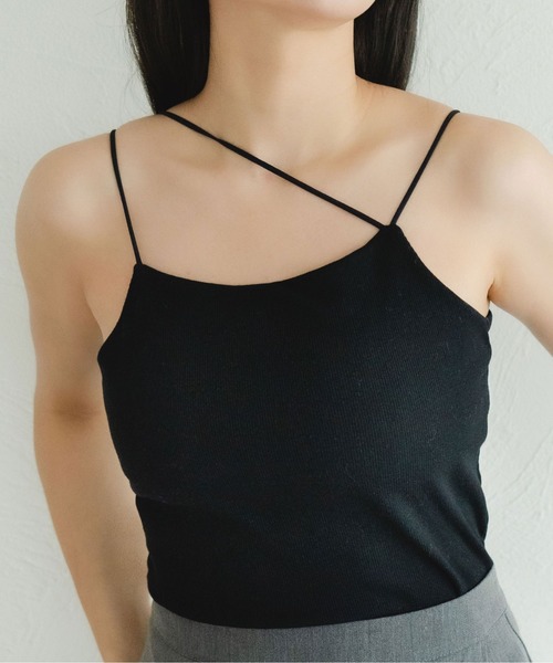 fupel（フぺル）の「2WAYカップ付きキャミソール（キャミソール・レディース・アイボリー/ブラック・FREE）」の2枚目の写真