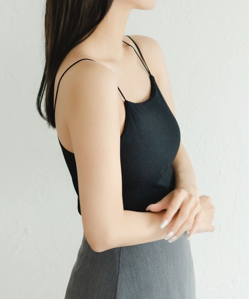 fupel（フぺル）の「2WAYカップ付きキャミソール（キャミソール・レディース・アイボリー/ブラック・FREE）」の13枚目の写真