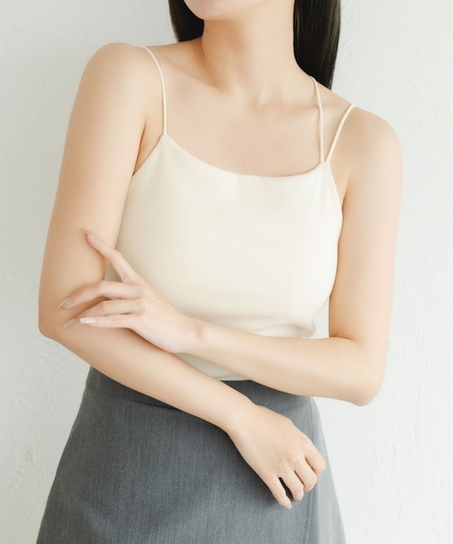 fupel（フぺル）の「2WAYカップ付きキャミソール（キャミソール・レディース・アイボリー/ブラック・FREE）」の5枚目の写真