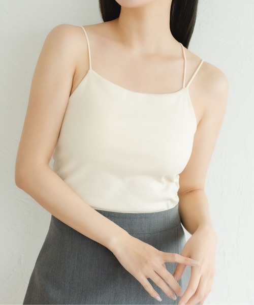 fupel（フぺル）の「2WAYカップ付きキャミソール（キャミソール・レディース・アイボリー/ブラック・FREE）」の6枚目の写真