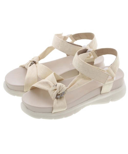 JELLY BEANS（ジェリービーンズ）の「ビジューターバンスポーツサンダル(215-30121)JELLY BEANS(ジェリービーンズ)（サンダル・レディース・マルチ/アイボリー/ブラック・S/L/M）」の4枚目の写真