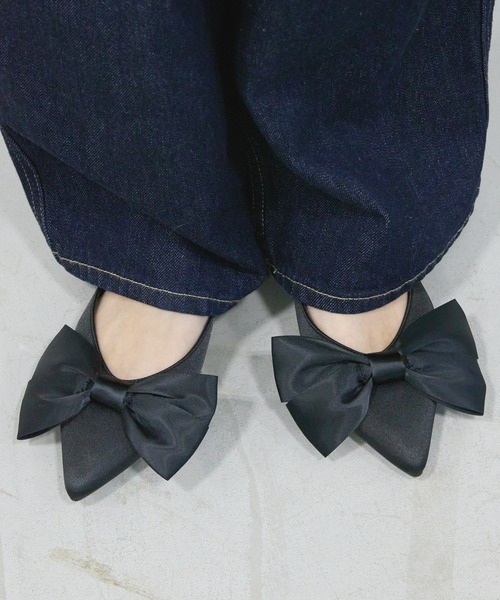 Futier land(フューティアランド)の「サテンビッグリボンミュール(サンダル・レディース・アイボリー/ブラック/シルバー・36/37/38/39/40)」の16枚目の写真