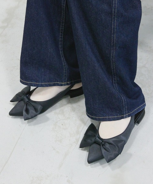 Futier land(フューティアランド)の「サテンビッグリボンミュール(サンダル・レディース・アイボリー/ブラック/シルバー・36/37/38/39/40)」の20枚目の写真