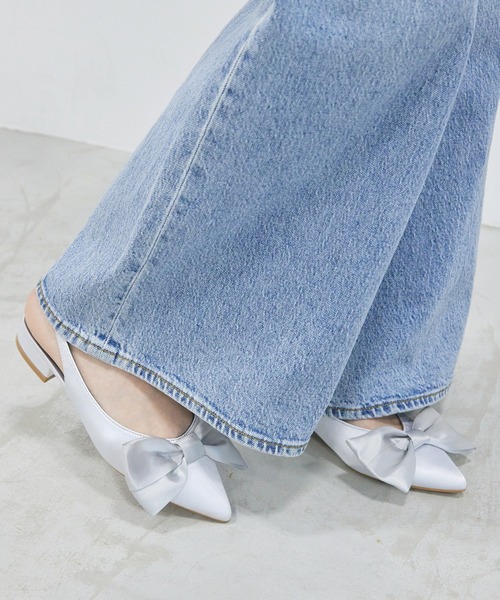 Futier land(フューティアランド)の「サテンビッグリボンミュール(サンダル・レディース・アイボリー/ブラック/シルバー・36/37/38/39/40)」の21枚目の写真