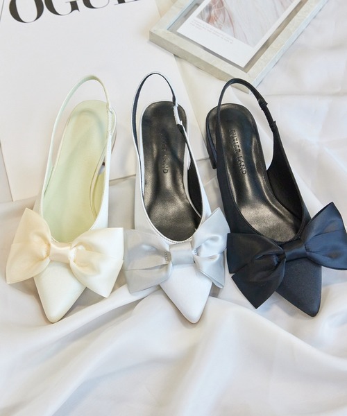 Futier land(フューティアランド)の「サテンビッグリボンミュール(サンダル・レディース・アイボリー/ブラック/シルバー・36/37/38/39/40)」の7枚目の写真