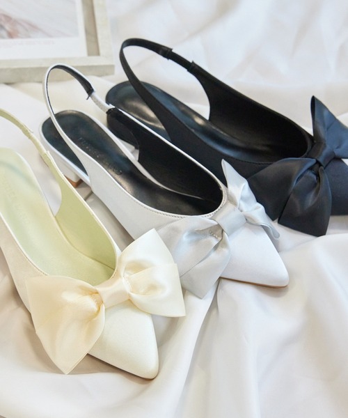 Futier land(フューティアランド)の「サテンビッグリボンミュール(サンダル・レディース・アイボリー/ブラック/シルバー・36/37/38/39/40)」の6枚目の写真