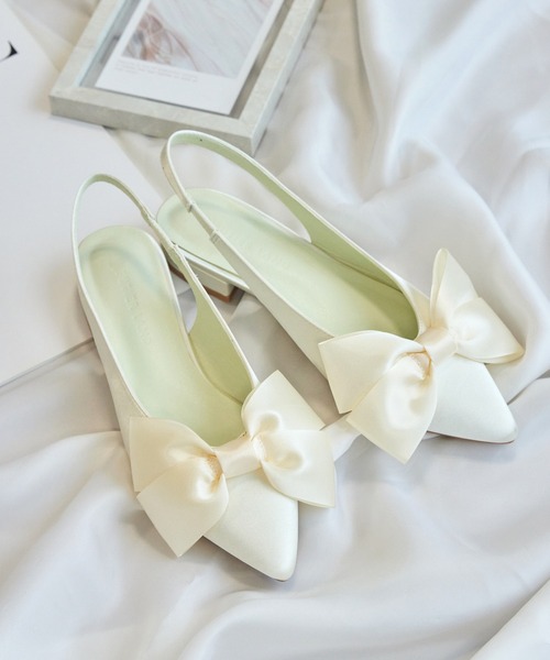 Futier land(フューティアランド)の「サテンビッグリボンミュール(サンダル・レディース・アイボリー/ブラック/シルバー・36/37/38/39/40)」の8枚目の写真