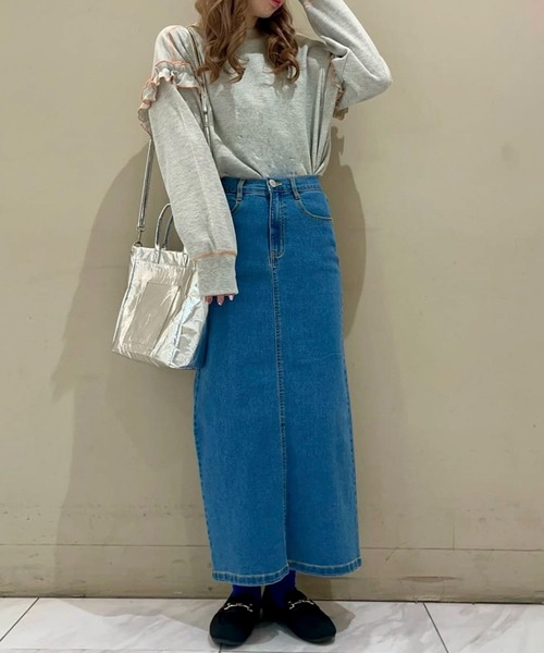 Green　Parks（グリーンパークス）の「・Double　Flags　ワッフルカラーstロンTEE（Tシャツ/カットソー・レディース・オフホワイト/杢グレー/ブルー/ブラック・FREE）」の15枚目の写真