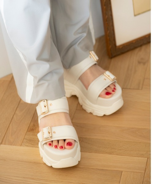 【R&E】厚底ラバーWベルトサンダル M R&E 厚底ラバーWベルトサンダル｜R&E REZOY OFFICIAL STORE