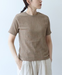 yuni | コットンポリエステル　シャーリングハーフスリーブTシャツ　1701CT020241(Tシャツ/カットソー)