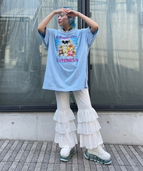 Candy Stripper（キャンディストリッパー）の「CANDY'S CUTENESS BIG BIG Tシャツ（Tシャツ/カットソー・レディース・オフホワイト/ライトブルー/ブラック・2）」の20枚目の写真