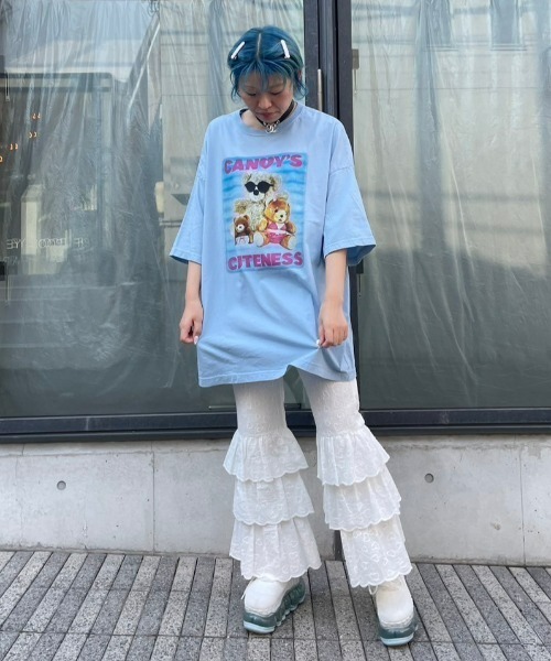 Candy Stripper（キャンディストリッパー）の「CANDY'S CUTENESS BIG BIG Tシャツ（Tシャツ/カットソー・レディース・オフホワイト/ライトブルー/ブラック・2）」の19枚目の写真