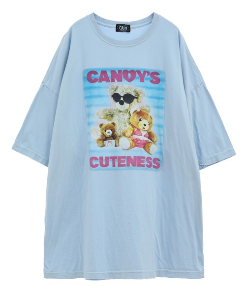 Candy Stripper（キャンディストリッパー）の「CANDY'S CUTENESS BIG BIG Tシャツ（Tシャツ/カットソー・レディース・オフホワイト/ライトブルー/ブラック・2）」の6枚目の写真