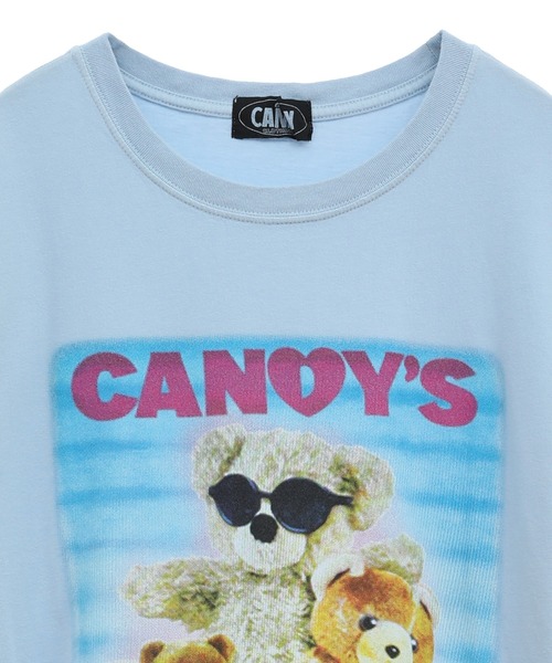 Candy Stripper（キャンディストリッパー）の「CANDY'S CUTENESS BIG BIG Tシャツ（Tシャツ/カットソー・レディース・オフホワイト/ライトブルー/ブラック・2）」の8枚目の写真