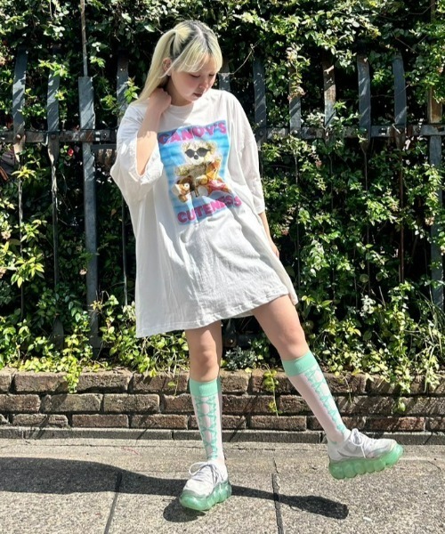 Candy Stripper（キャンディストリッパー）の「CANDY'S CUTENESS BIG BIG Tシャツ（Tシャツ/カットソー・レディース・オフホワイト/ライトブルー/ブラック・2）」の14枚目の写真