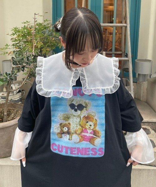 Candy Stripper（キャンディストリッパー）の「CANDY'S CUTENESS BIG BIG Tシャツ（Tシャツ/カットソー・レディース・オフホワイト/ライトブルー/ブラック・2）」の21枚目の写真