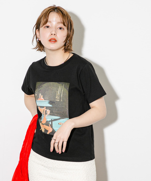 KBF（ケイビーエフ）の「フォトプリントTEE（Tシャツ/カットソー・レディース・ブラック/オフホワイト・ONE）」の4枚目の写真