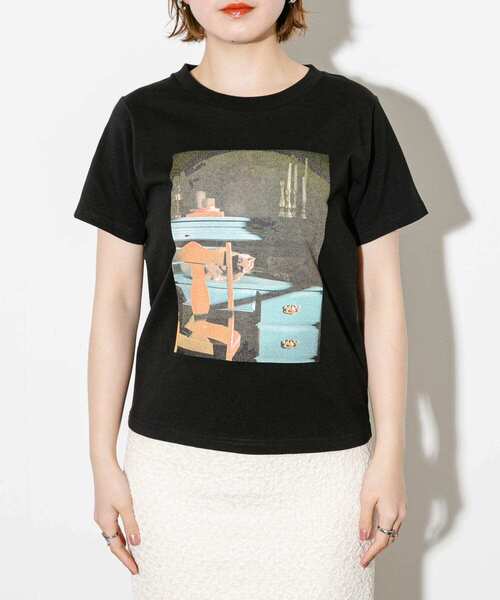 KBF（ケイビーエフ）の「フォトプリントTEE（Tシャツ/カットソー・レディース・ブラック/オフホワイト・ONE）」の17枚目の写真