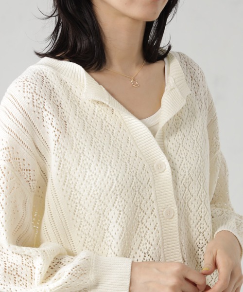 FOUND GOOD（ファウンドグッド）の「DRYタッチ スカシ編み7分袖ニット