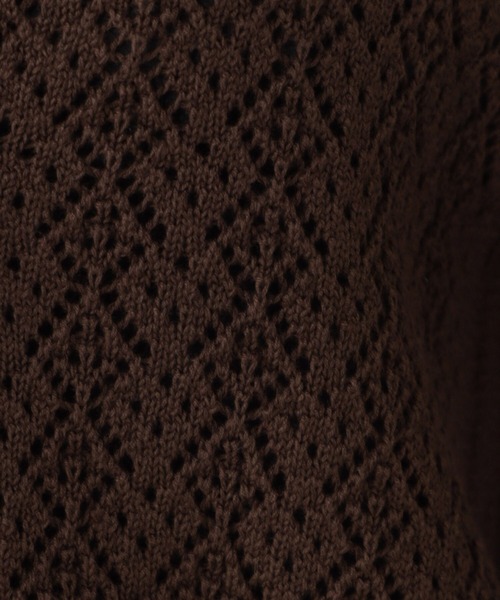 FOUND GOOD(ファウンドグッド)の「DRYタッチ スカシ編み7分袖ニットカーディガン(カーディガン/ボレロ・レディース・ブラック/レッド系5/ホワイト系5/ブラウン系5・S/M/L)」の15枚目の写真