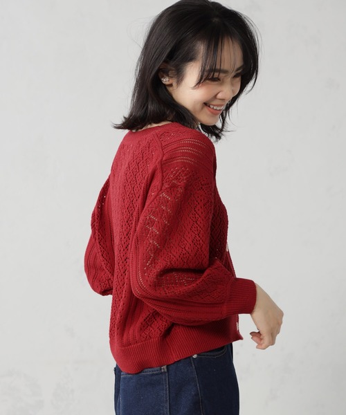 GOOD ENOUGH グレー/レッド カーディガン GOOD ENOUGH グレー/レッド カーディガン