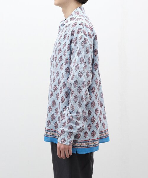 EDIFICE(エディフィス)の「インディア パネル スキッパー シャツ(シャツ/ブラウス・メンズ・ベージュ/ブルー系その他/グレー/ホワイト・MEDIUM/LARGE)」の8枚目の写真