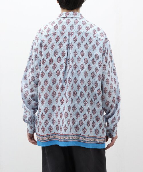 EDIFICE(エディフィス)の「インディア パネル スキッパー シャツ(シャツ/ブラウス・メンズ・ベージュ/ブルー系その他/グレー/ホワイト・MEDIUM/LARGE)」の9枚目の写真