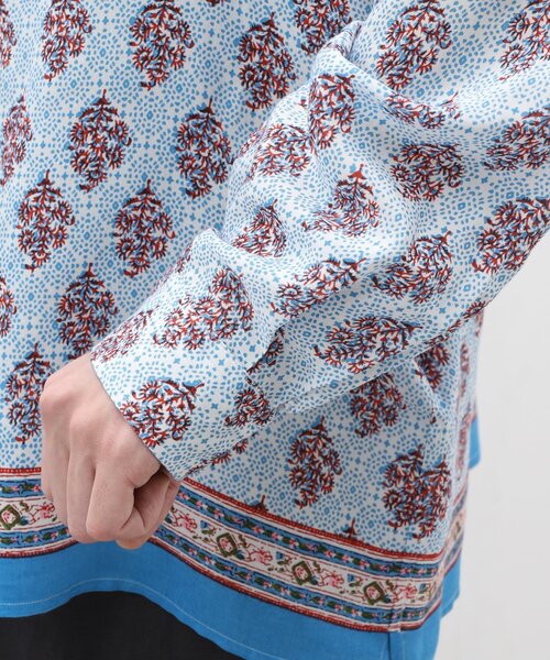 EDIFICE(エディフィス)の「インディア パネル スキッパー シャツ(シャツ/ブラウス・メンズ・ベージュ/ブルー系その他/グレー/ホワイト・MEDIUM/LARGE)」の13枚目の写真