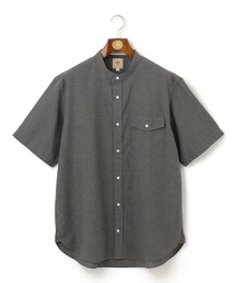 【KING SIZE】【HYBRID LINEN】 バンドカラーシャツ