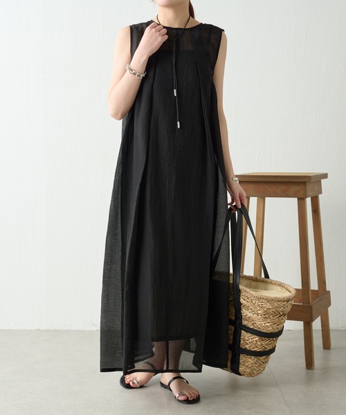 COLLAGE GALLARDAGALANTE（コラージュガリャルダガランテ）の「シボシアーワンピース/WEB限定（ワンピース・レディース・ベージュ/レッド/ブラック・FREE）」の5枚目の写真