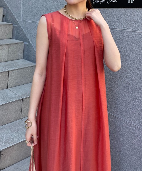 COLLAGE GALLARDAGALANTE（コラージュガリャルダガランテ）の「シボシアーワンピース/WEB限定（ワンピース・レディース・ベージュ/レッド/ブラック・FREE）」の18枚目の写真