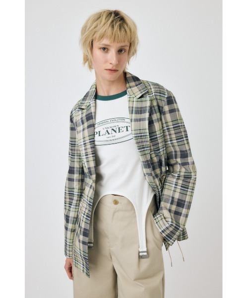 MOUSSY（マウジー）の「WAIST DRAWSTRING ジャケット（その他アウター・レディース・ダークグレー/ベージュ系その他/アイボリー・1/2）」の3枚目の写真