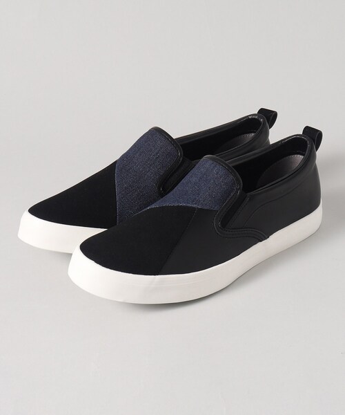 THE SHOP TK （ザ ショップ ティーケー ）の「◆パネル切り替えスリッポン（スニーカー・メンズ・ブラック系4/ブラック/ネイビー系4・55/65/75）」の2枚目の写真