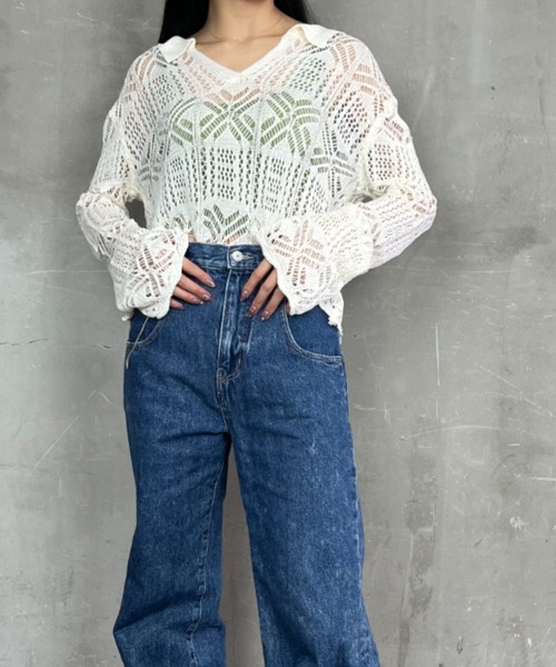 WHYTO 水色サマーニット 洗える・抗菌防臭】VISCOSE STRETCH サマー ニット / J.PRESS