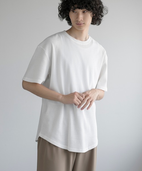 aimoha(アイモハ)の「aimoha men TEXTURED KNIT TEE (SS)(Tシャツ/カットソー・メンズ・ブラック/チョコ/ネイビー/ホワイト・LARGE/X-LARGE/XX-LARGE/XXX-LARGE)」の7枚目の写真