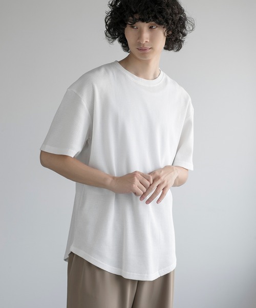 aimoha(アイモハ)の「aimoha men TEXTURED KNIT TEE (SS)(Tシャツ/カットソー・メンズ・ブラック/チョコ/ネイビー/ホワイト・LARGE/X-LARGE/XX-LARGE/XXX-LARGE)」の8枚目の写真