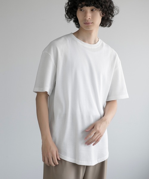 aimoha(アイモハ)の「aimoha men TEXTURED KNIT TEE (SS)(Tシャツ/カットソー・メンズ・ブラック/チョコ/ネイビー/ホワイト・LARGE/X-LARGE/XX-LARGE/XXX-LARGE)」の9枚目の写真