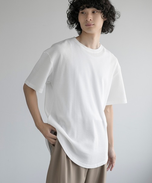 aimoha(アイモハ)の「aimoha men TEXTURED KNIT TEE (SS)(Tシャツ/カットソー・メンズ・ブラック/チョコ/ネイビー/ホワイト・LARGE/X-LARGE/XX-LARGE/XXX-LARGE)」の11枚目の写真
