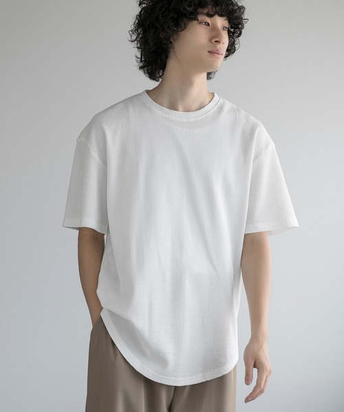 aimoha(アイモハ)の「aimoha men TEXTURED KNIT TEE (SS)(Tシャツ/カットソー・メンズ・ブラック/チョコ/ネイビー/ホワイト・LARGE/X-LARGE/XX-LARGE/XXX-LARGE)」の12枚目の写真
