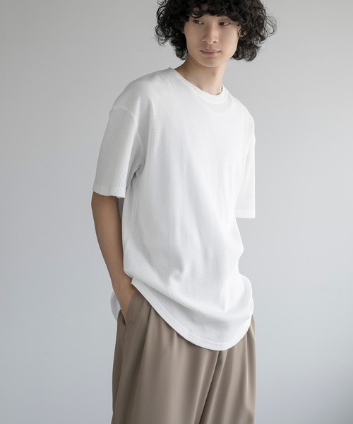 aimoha(アイモハ)の「aimoha men TEXTURED KNIT TEE (SS)(Tシャツ/カットソー・メンズ・ブラック/チョコ/ネイビー/ホワイト・LARGE/X-LARGE/XX-LARGE/XXX-LARGE)」の14枚目の写真