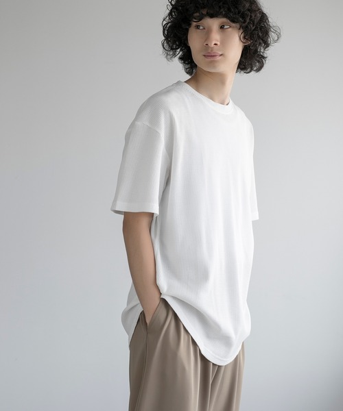 aimoha(アイモハ)の「aimoha men TEXTURED KNIT TEE (SS)(Tシャツ/カットソー・メンズ・ブラック/チョコ/ネイビー/ホワイト・LARGE/X-LARGE/XX-LARGE/XXX-LARGE)」の15枚目の写真
