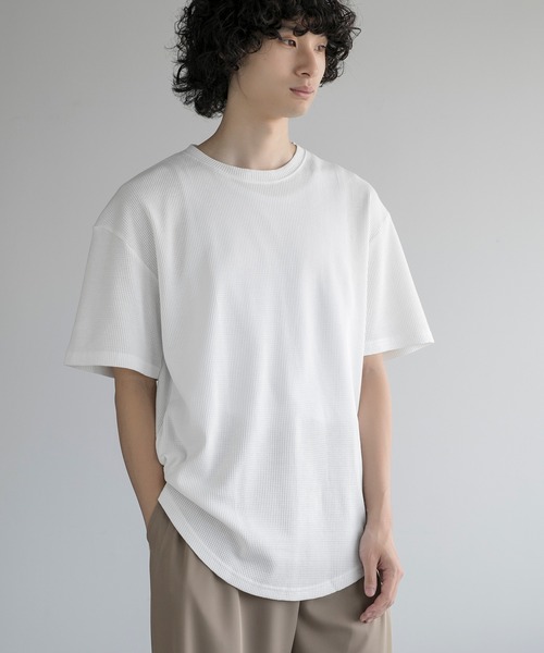 aimoha(アイモハ)の「aimoha men TEXTURED KNIT TEE (SS)(Tシャツ/カットソー・メンズ・ブラック/チョコ/ネイビー/ホワイト・LARGE/X-LARGE/XX-LARGE/XXX-LARGE)」の18枚目の写真