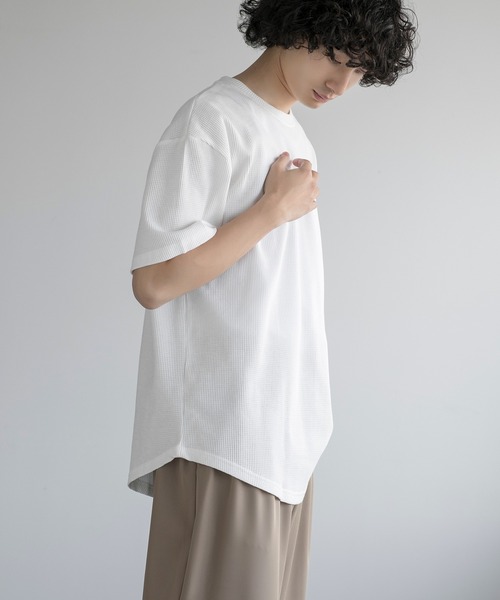 aimoha(アイモハ)の「aimoha men TEXTURED KNIT TEE (SS)(Tシャツ/カットソー・メンズ・ブラック/チョコ/ネイビー/ホワイト・LARGE/X-LARGE/XX-LARGE/XXX-LARGE)」の20枚目の写真